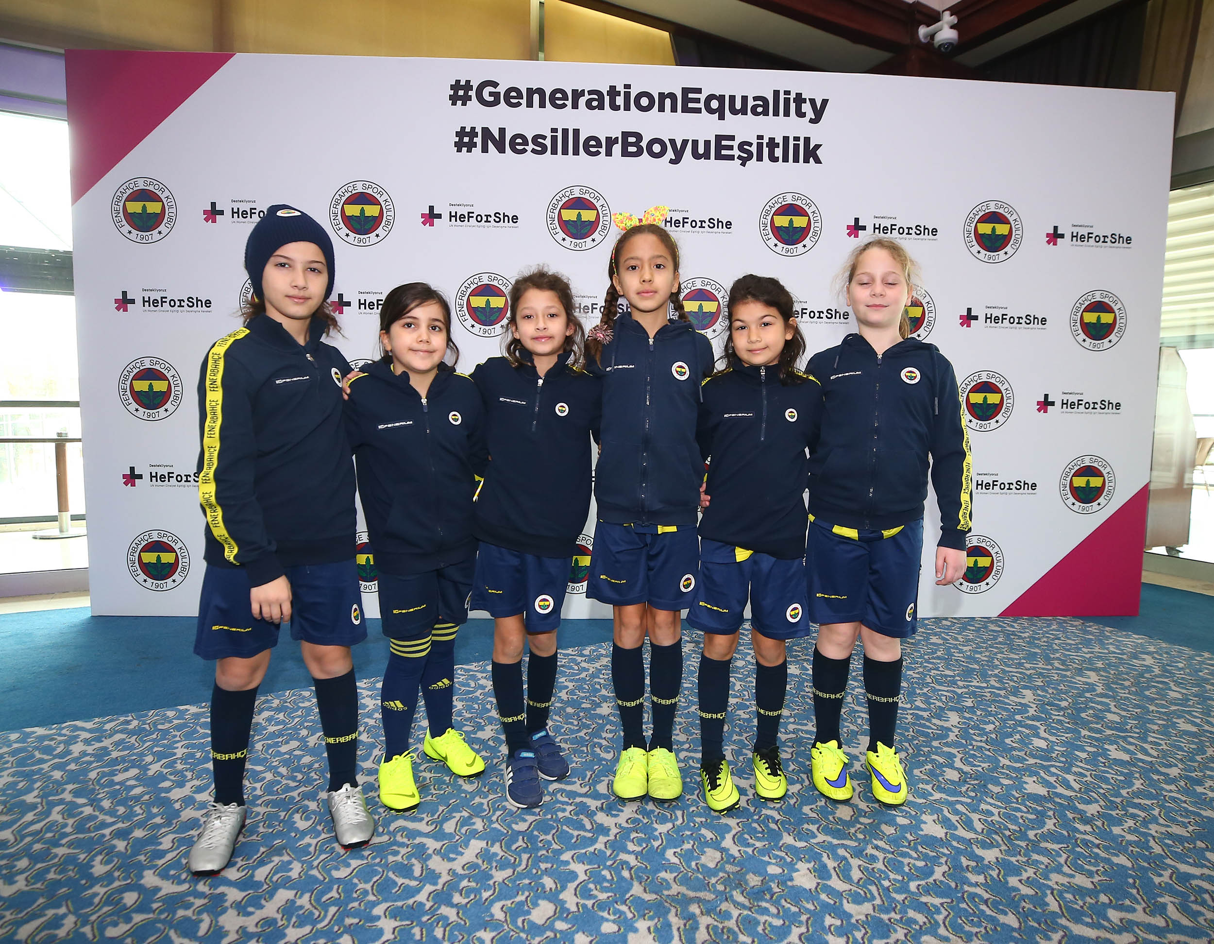 Girl Football Students from Fenerbahçe Sports Schools.